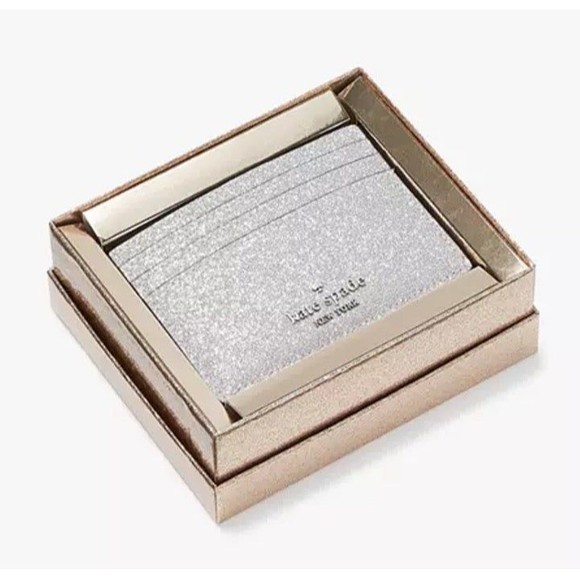 BRAND NEW Kate Spade Glimmer Small Slim Card Holder - Lunar Light - Picture 1 of 4